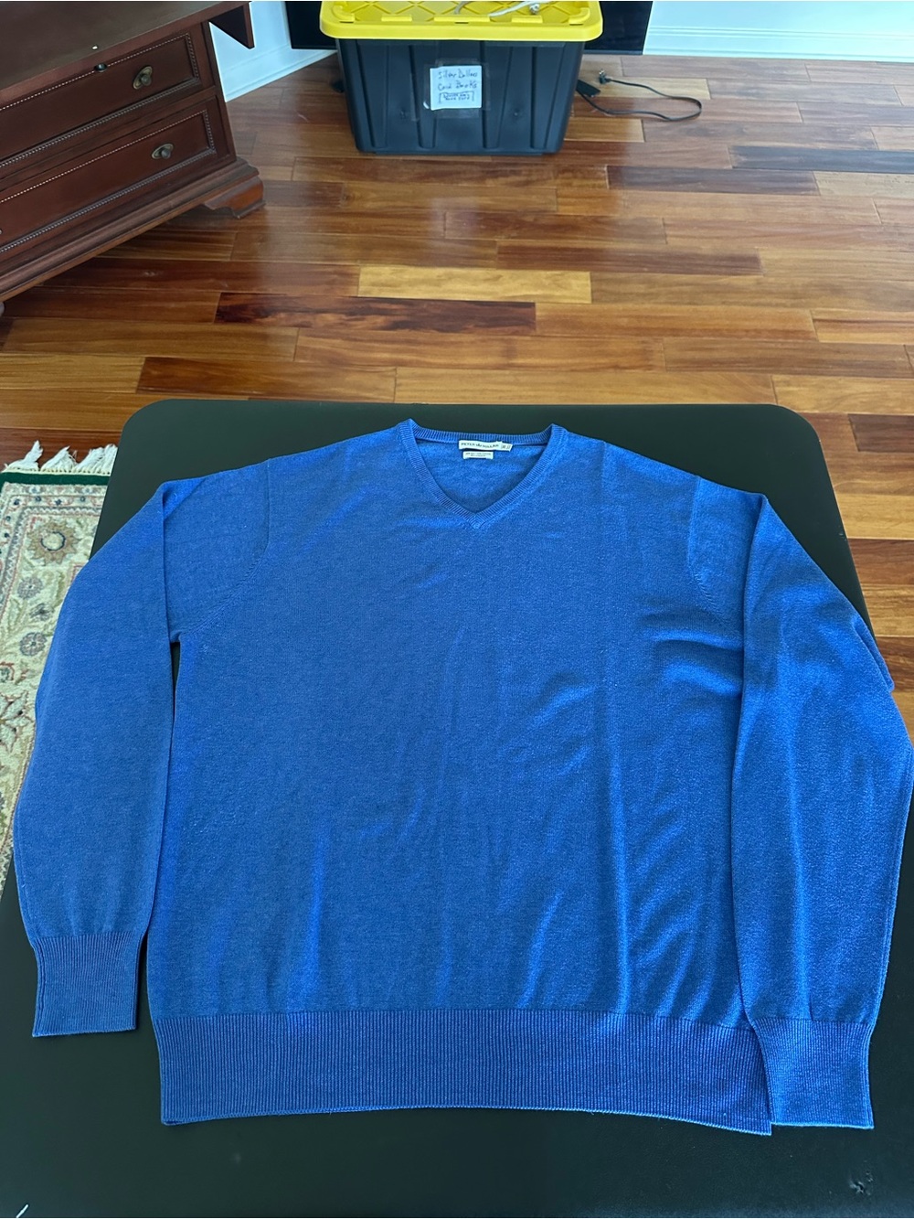 Peter Millar Silk Men's V-Neck Sweater in Royal Blue Size XL